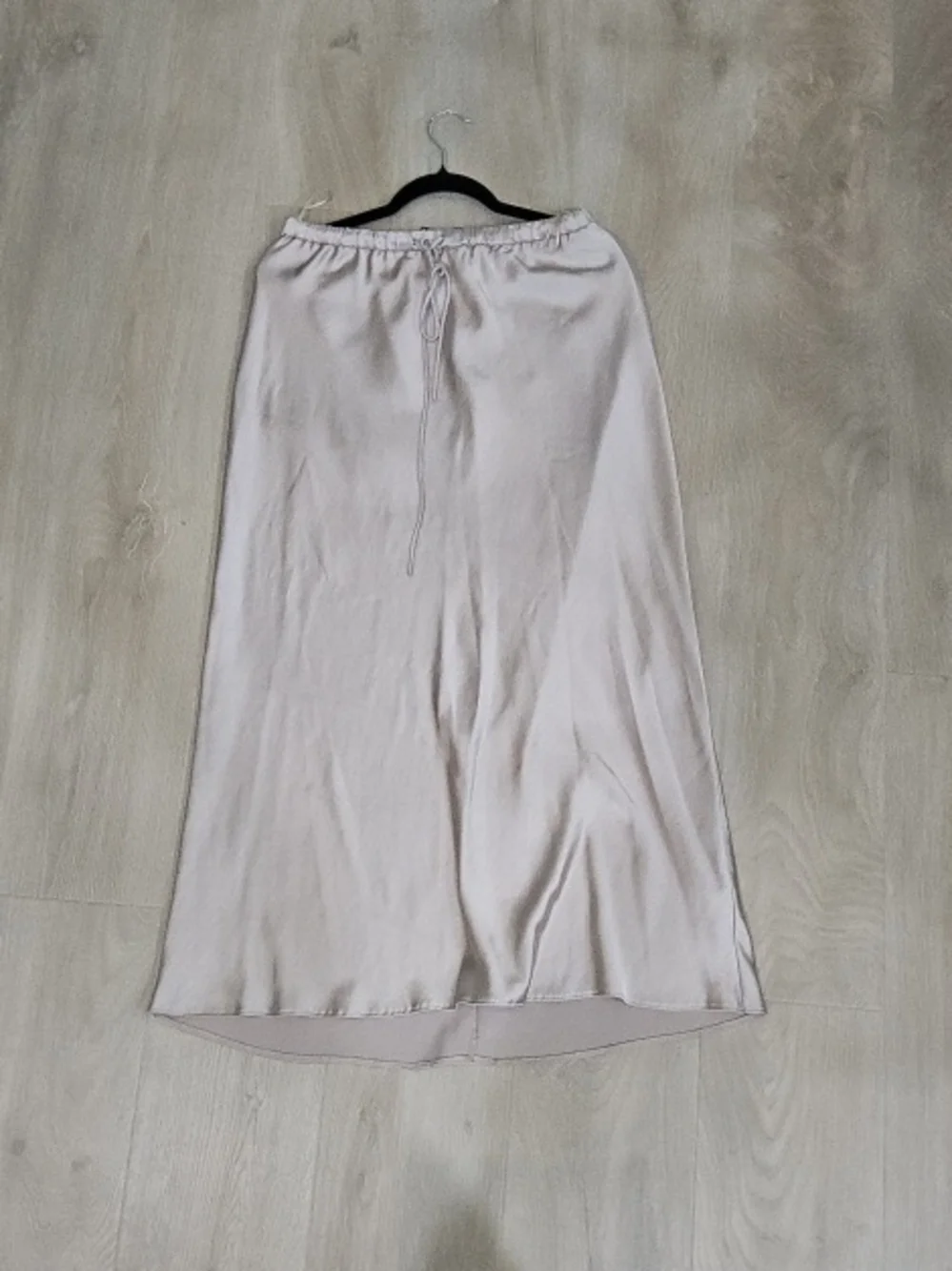 Zara Satin Drawstring Maxi Skirt - Pale Pink